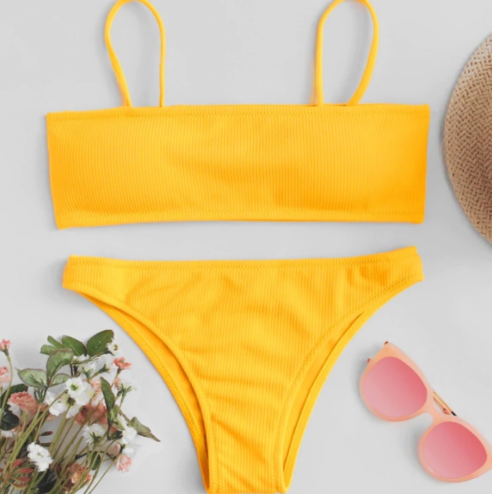 NWOT Romwe yellow bikini